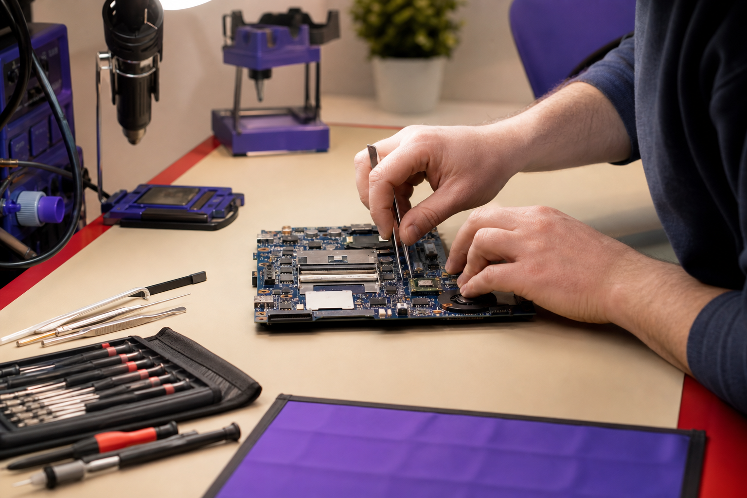 Réparation précise d'un ordinateur portable